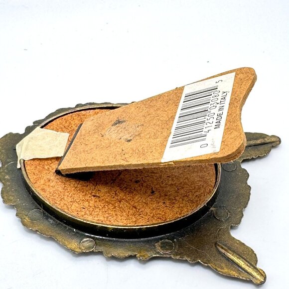 Hollywood Regency Ornate Gold Tone Oval Filigree Picture Frame Italy 4.5" - Picture 8 of 14